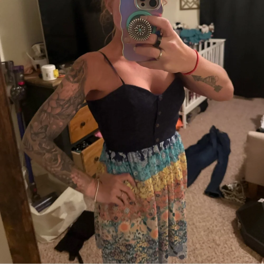 Colorful Spaghetti Strap Dress - Picture 1 of 5